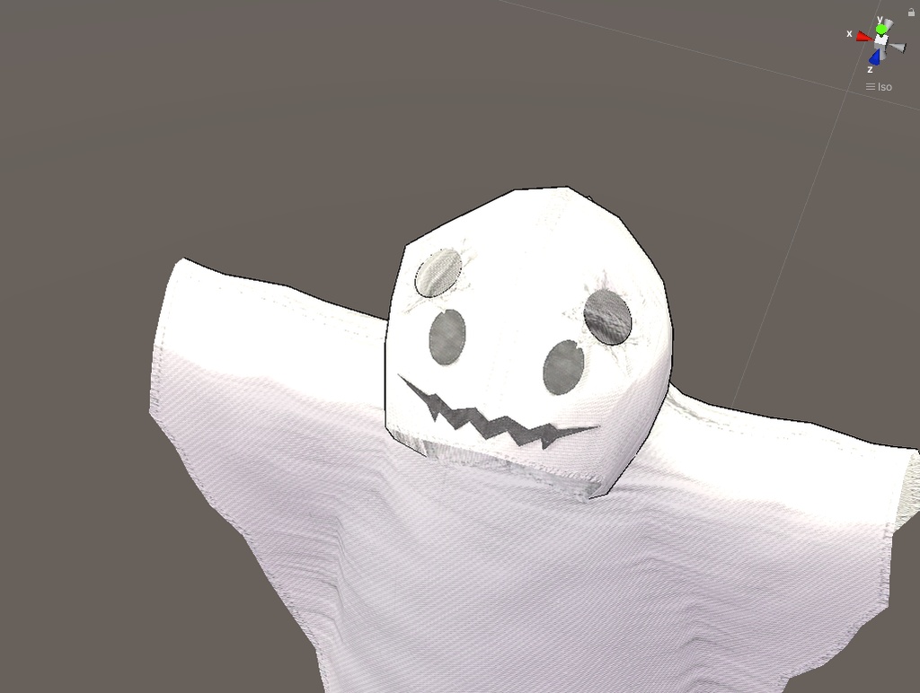 VRChat想定 3Dモデル 「ウラモ」想定衣装 ゴーストケープ