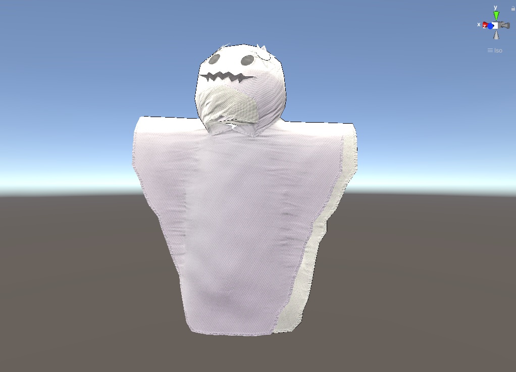 VRChat想定 3Dモデル 「ウラモ」想定衣装 ゴーストケープ