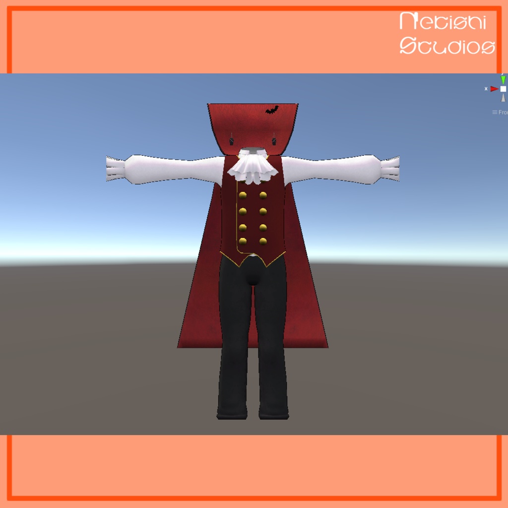 VRChat想定 3Dモデル 「ウラモ・ハオラン」対応衣装 ヴァンパイア・コスチューム