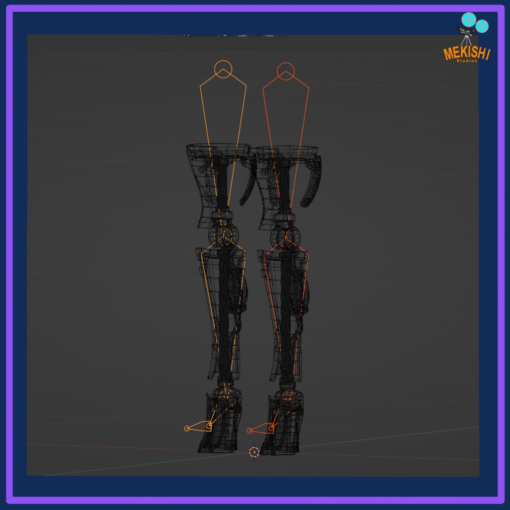 VRChat想定 3Dモデル 「Gareko's Chrome SET」 義手義足脊椎セット