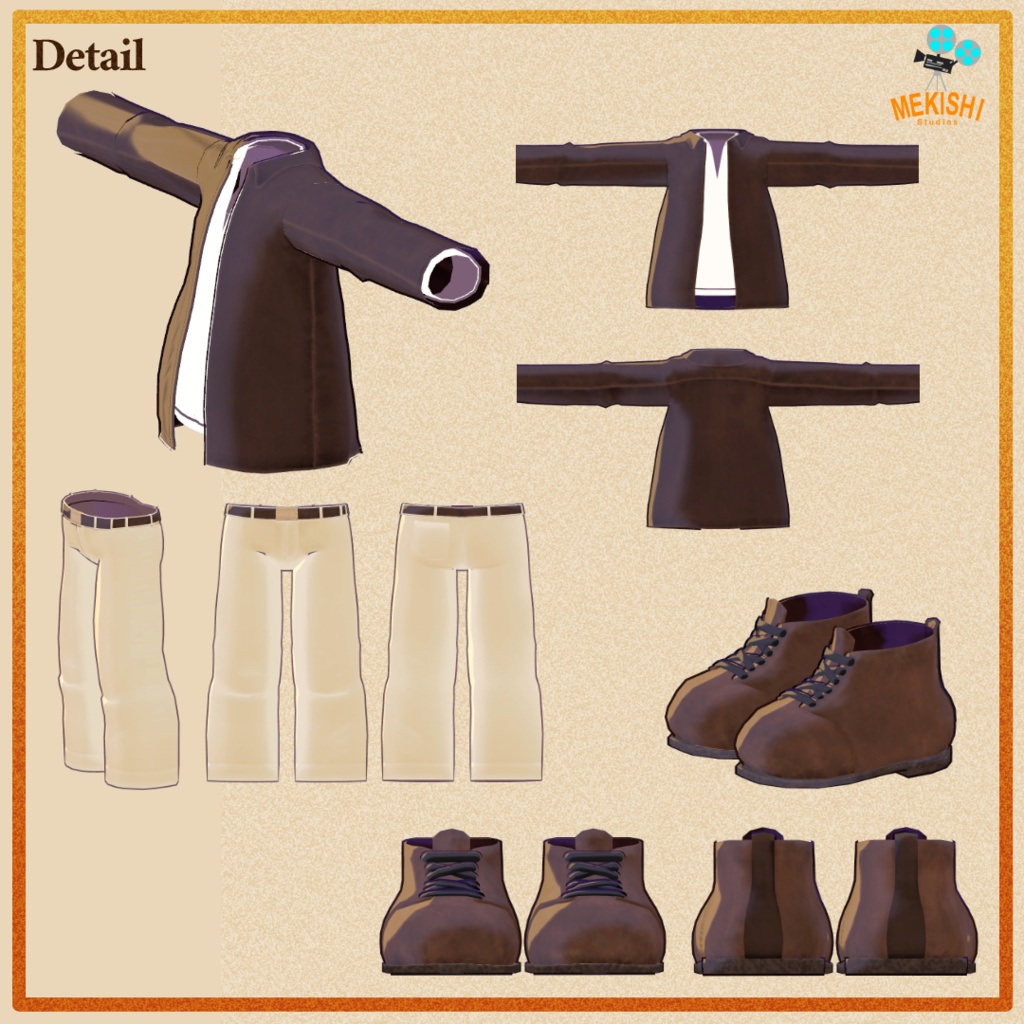 VRChat想定 3Dモデル 「まめひなた」対応衣装 まめひエクスプローラー