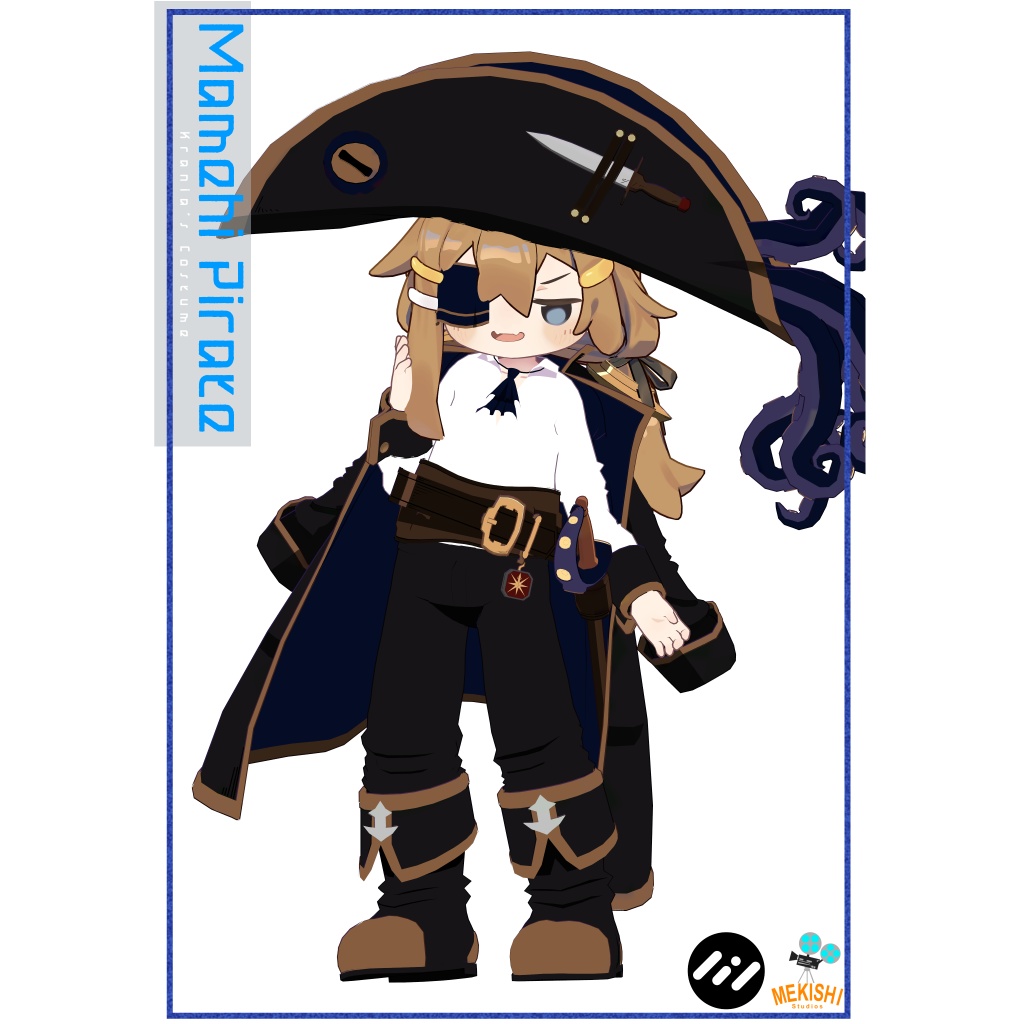 VRChat想定 3Dモデル 「まめひなた」対応衣装 まめひパイレーツ