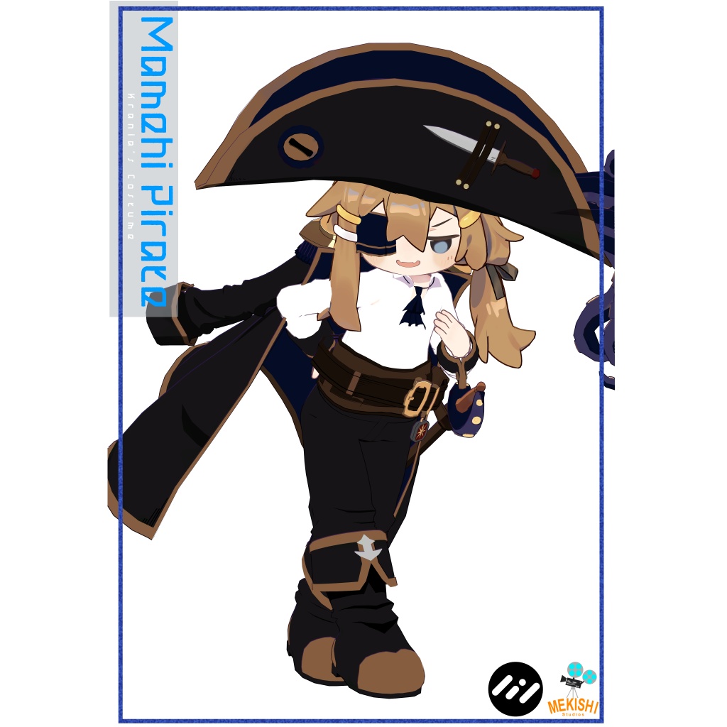 VRChat想定 3Dモデル 「まめひなた」対応衣装 まめひパイレーツ