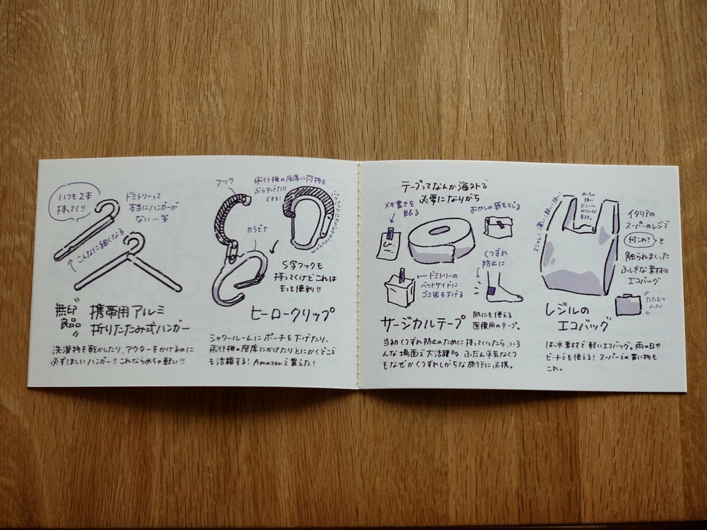ZINE「海外旅行こだわり持ち物」