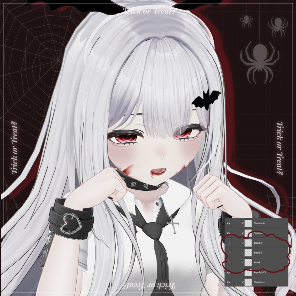 🕸️【マヌカ (Manuka)】Vampire Makeup and Body Texture 🕸️