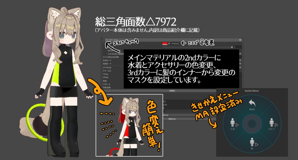 【キプフェル対応】サイバースイムウェア&ポニーテール