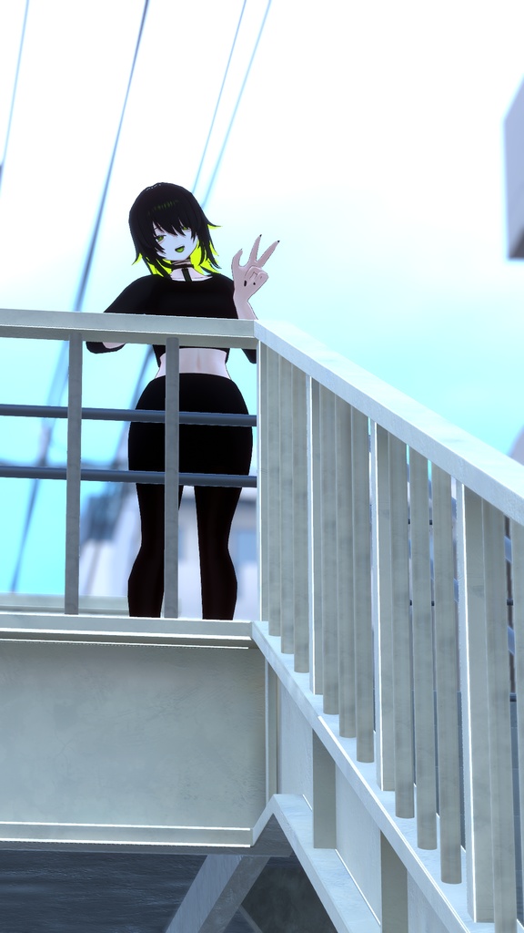 【クラエナ対応】Black Setup + Stockings Texture