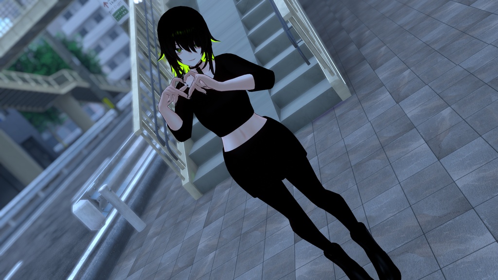 【クラエナ対応】Black Setup + Stockings Texture