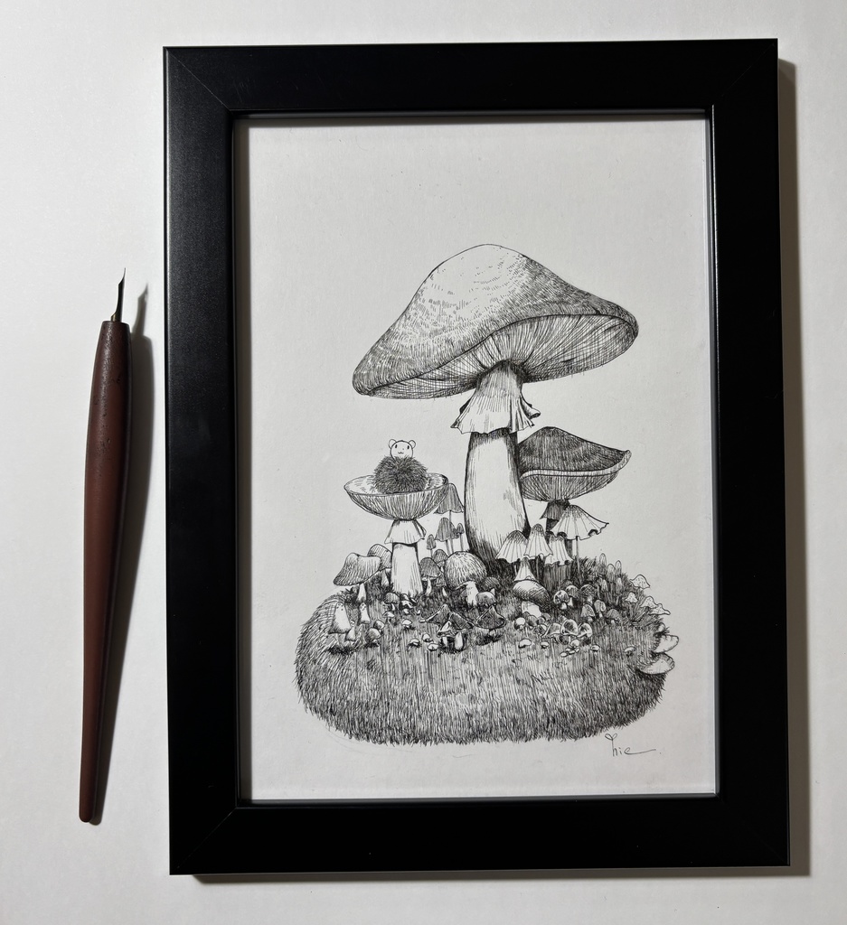 【ペン画】きのこ_05【A5サイズ】