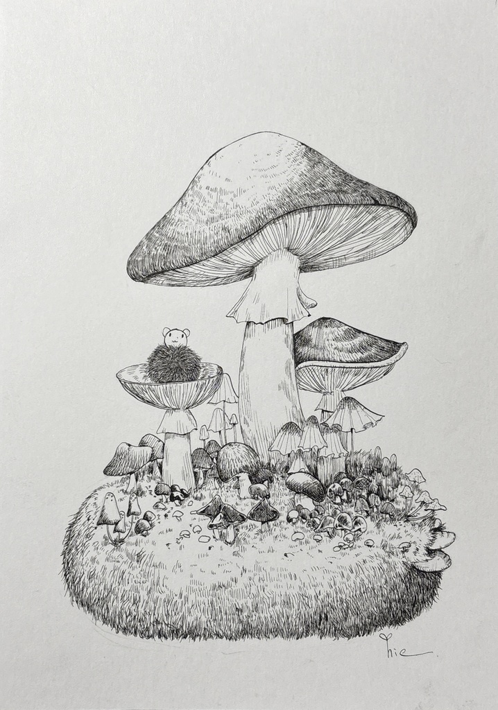 【ペン画】きのこ_05【A5サイズ】