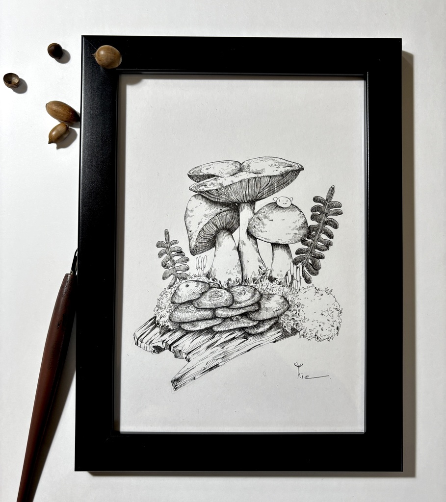 【ペン画】きのこ_06【A5サイズ】