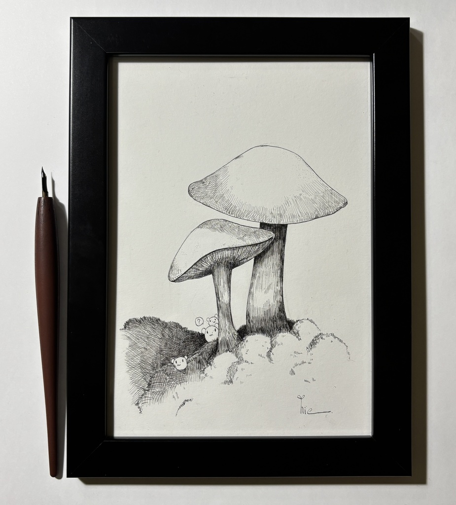 【ペン画】きのこ_09【A5サイズ】
