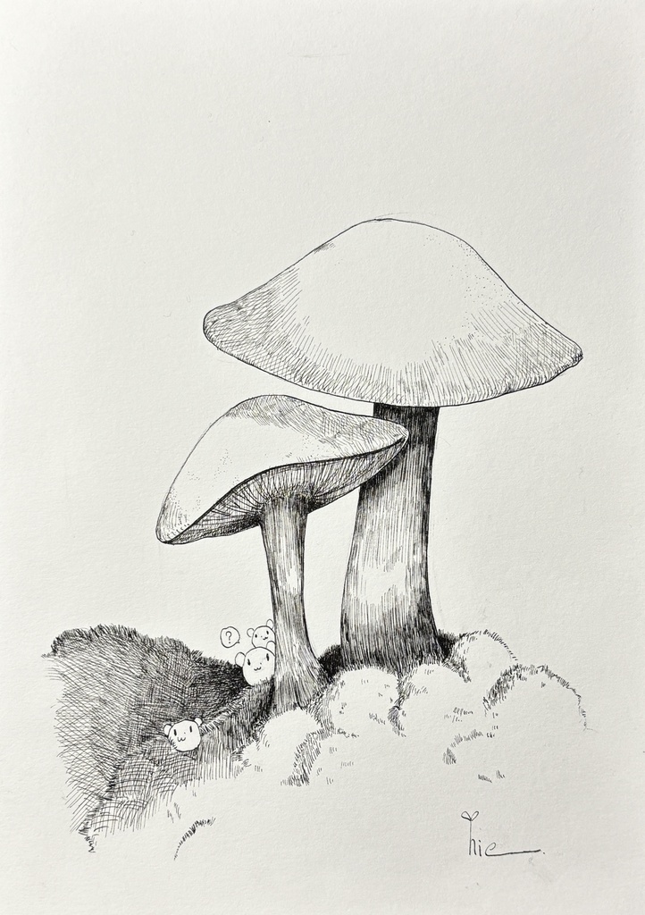 【ペン画】きのこ_09【A5サイズ】