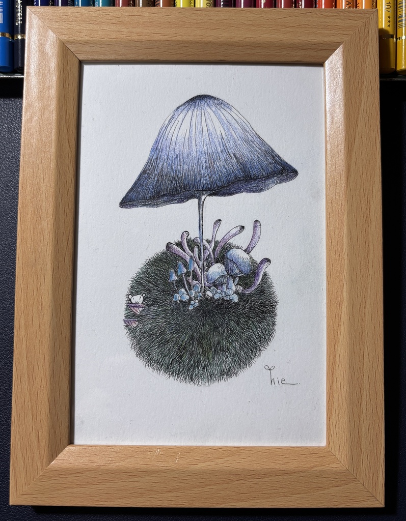 【額装】静かな傘【ハガキサイズ】