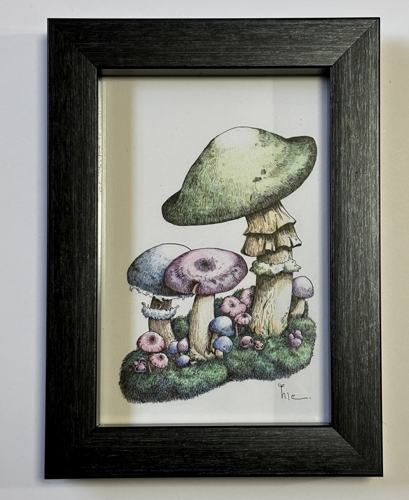 【額装原画】森のきのこ#03【ハガキサイズ】