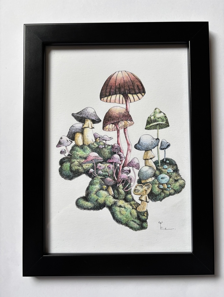 【額装原画】森のきのこ#06【A5サイズ】