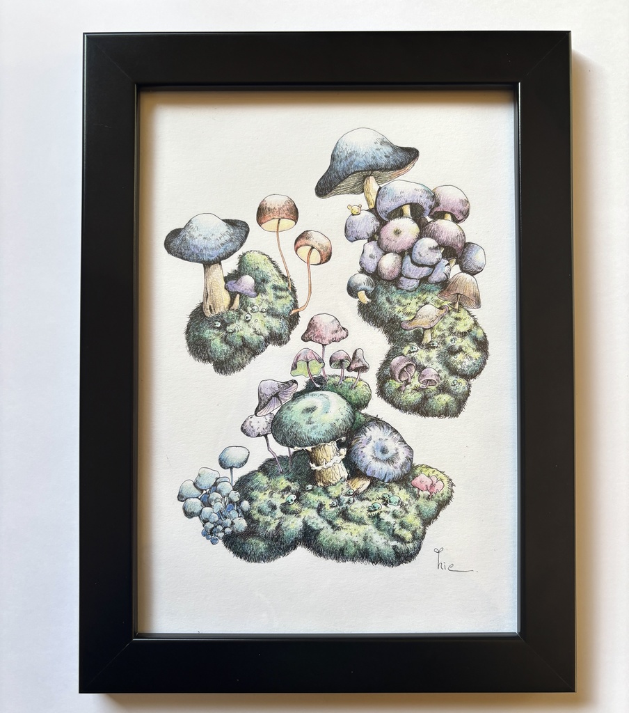 【額装原画】森のきのこNo.09【A5サイズ】