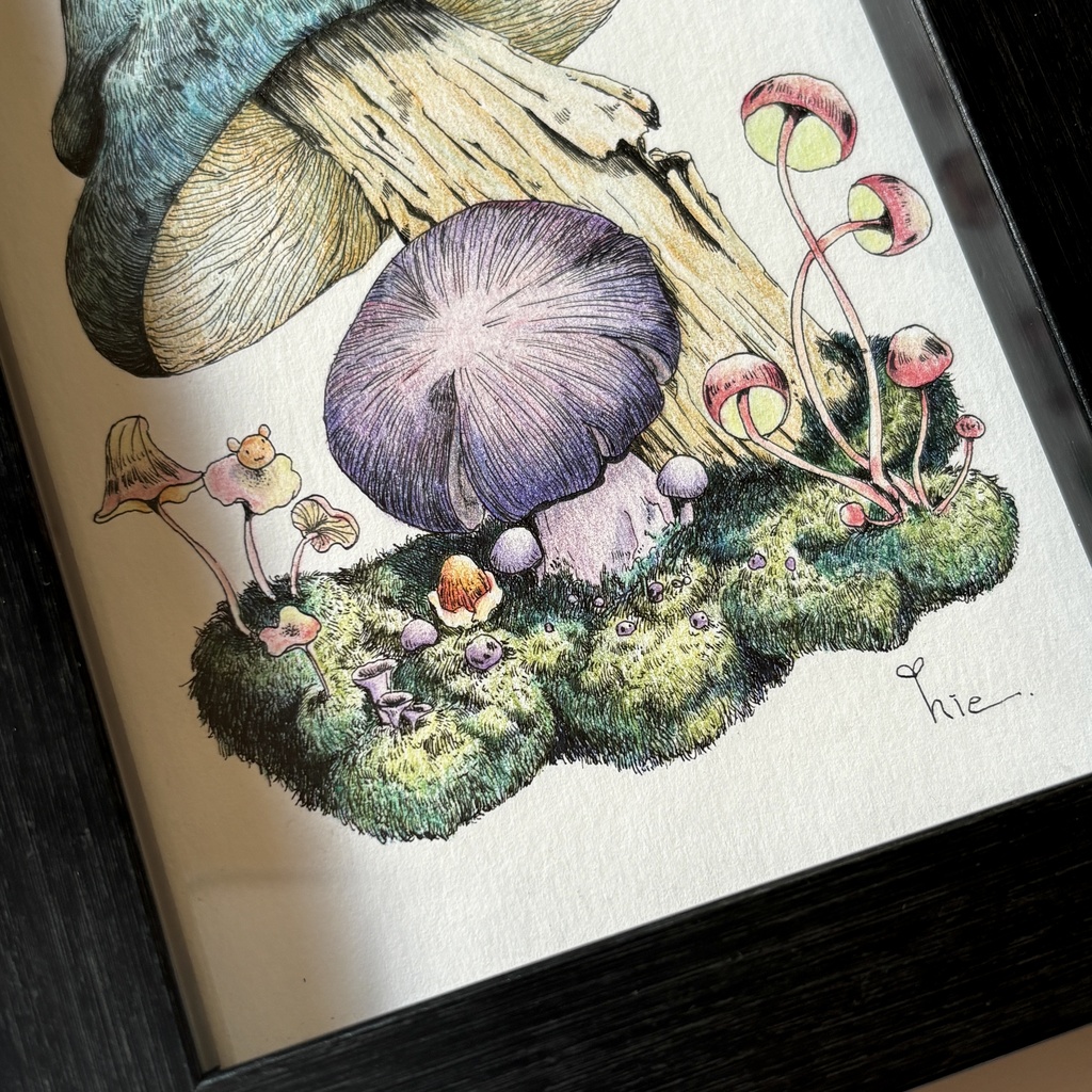 【額装原画】苔の森【ハガキサイズ】