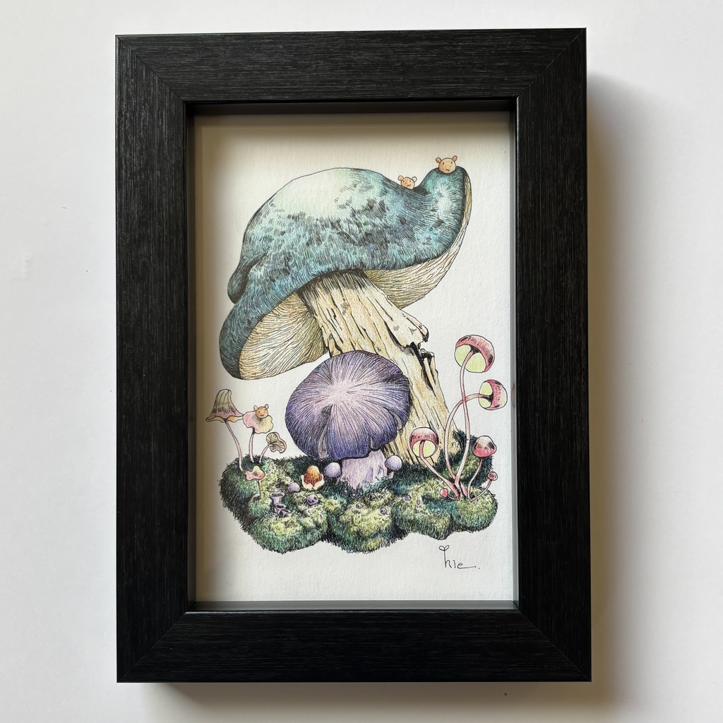 【額装原画】苔の森【ハガキサイズ】