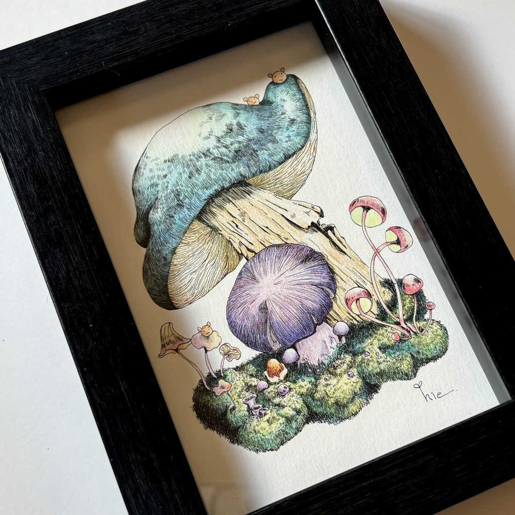 【額装原画】苔の森【ハガキサイズ】