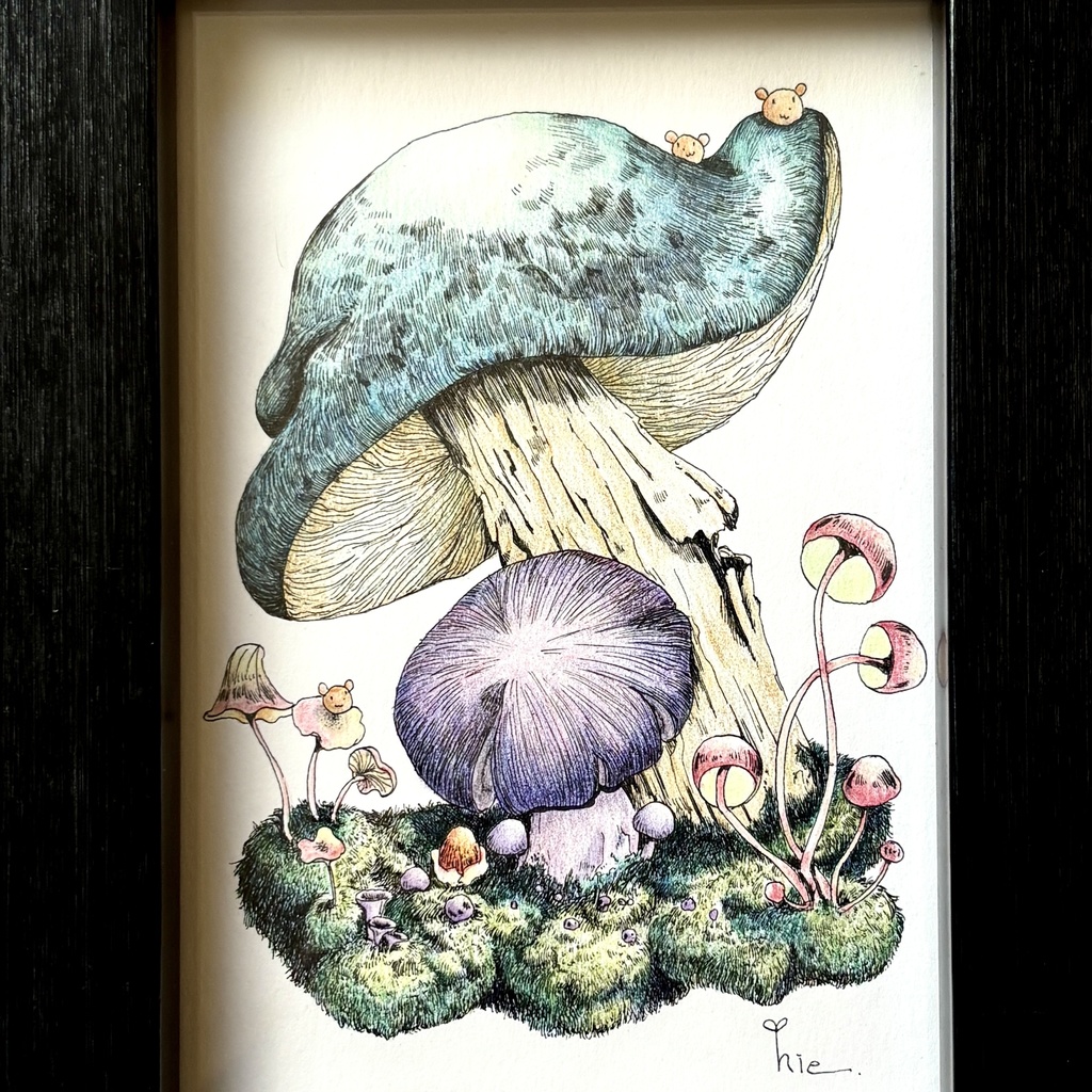 【額装原画】苔の森【ハガキサイズ】
