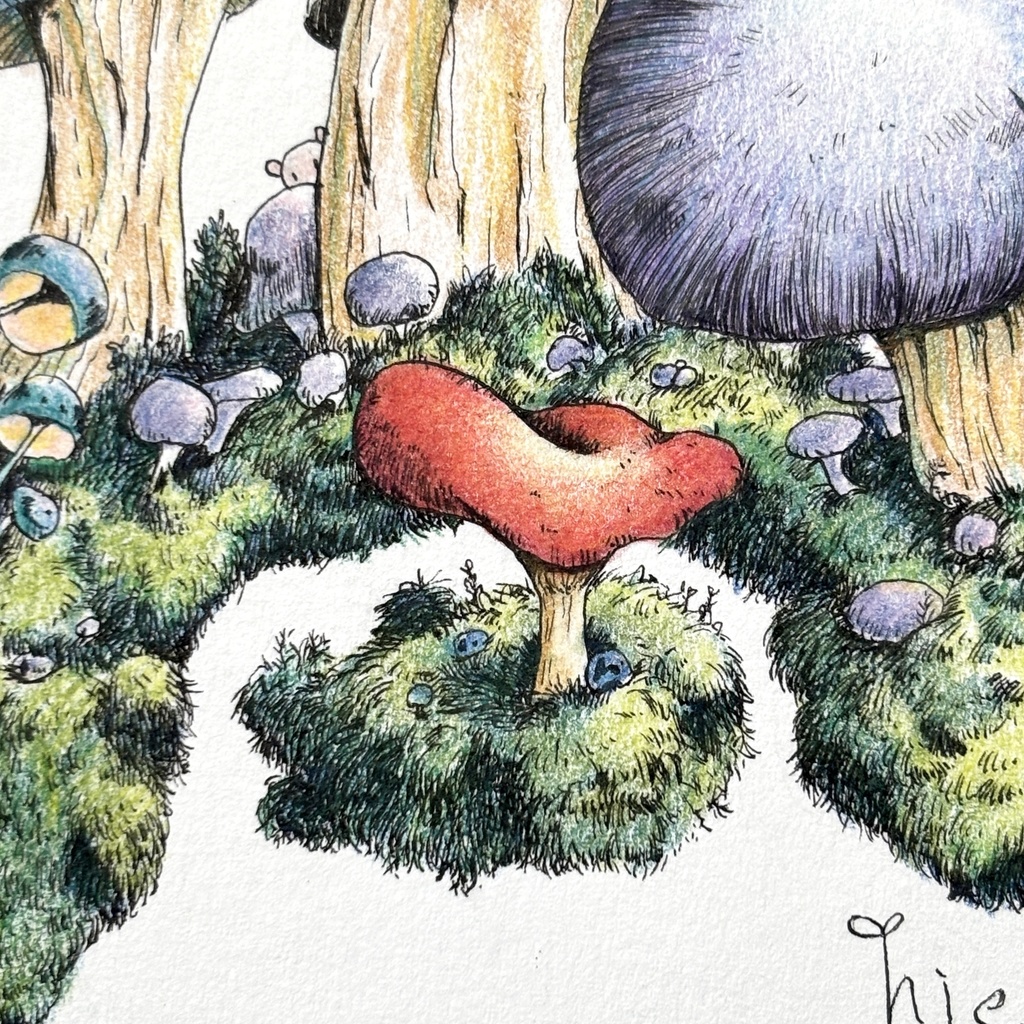 【額装原画】苔の森【ハガキサイズ】