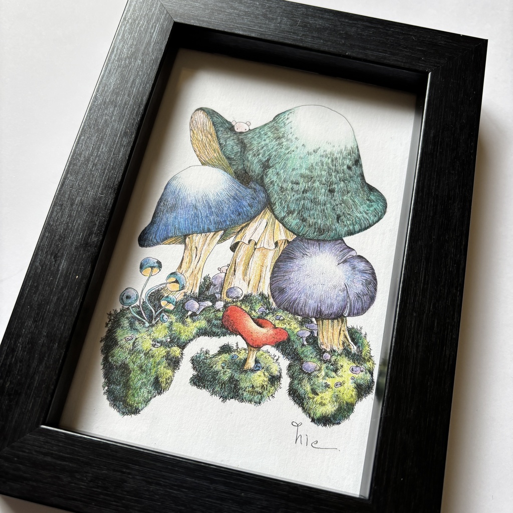 【額装原画】苔の森【ハガキサイズ】