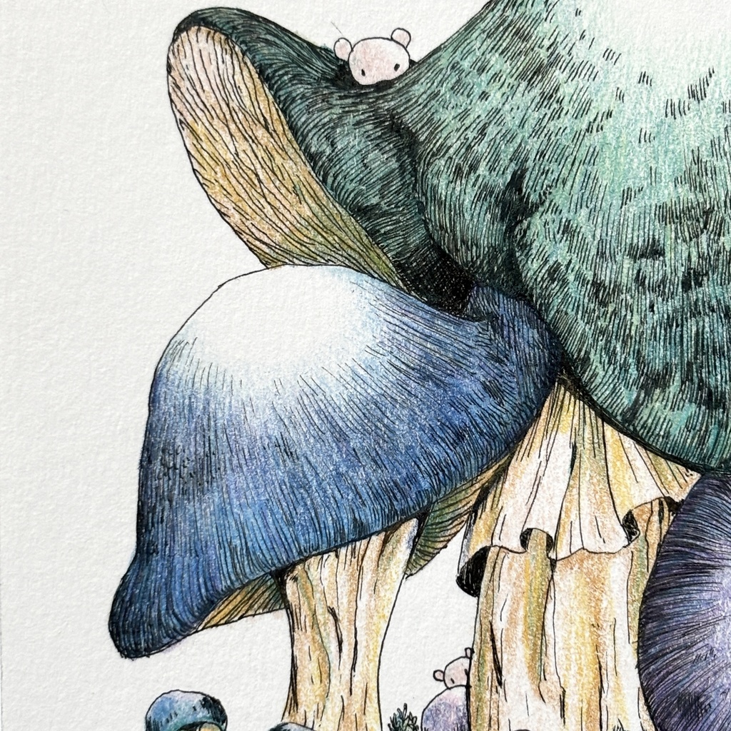 【額装原画】苔の森【ハガキサイズ】