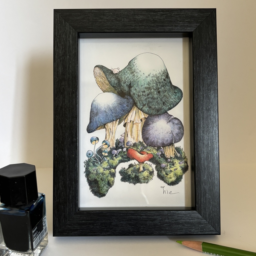 【額装原画】苔の森【ハガキサイズ】