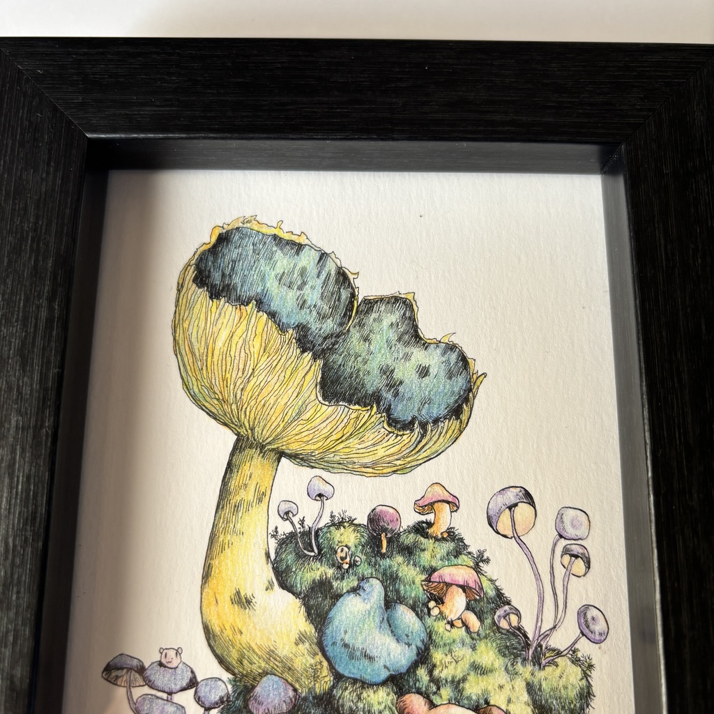 【額装原画】苔の森【ハガキサイズ】