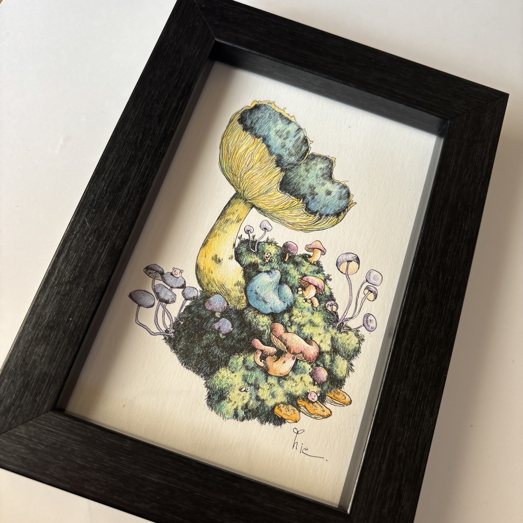 【額装原画】苔の森【ハガキサイズ】