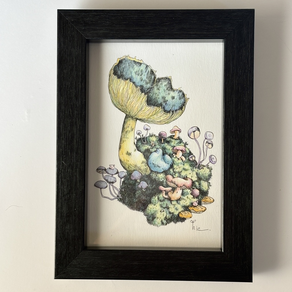 【額装原画】苔の森【ハガキサイズ】