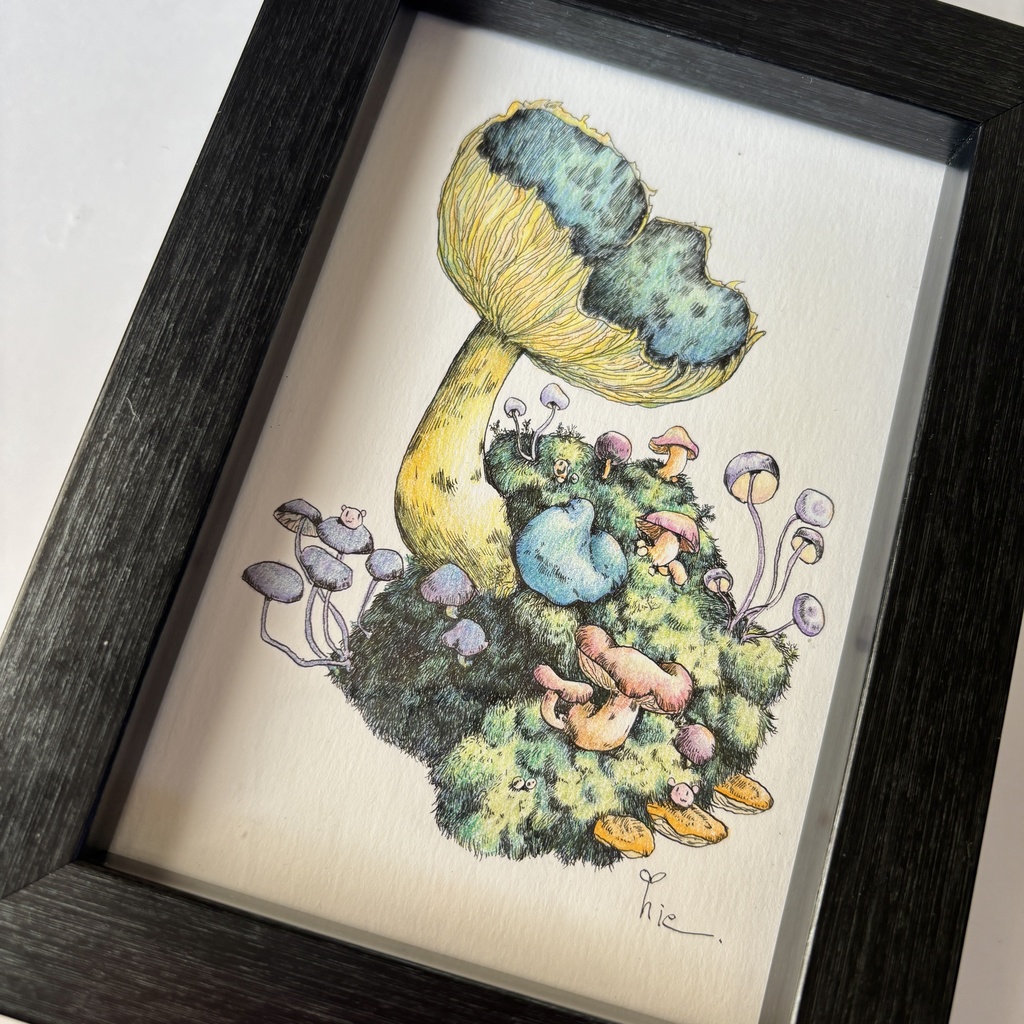 【額装原画】苔の森【ハガキサイズ】