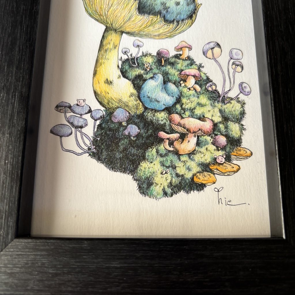 【額装原画】苔の森【ハガキサイズ】