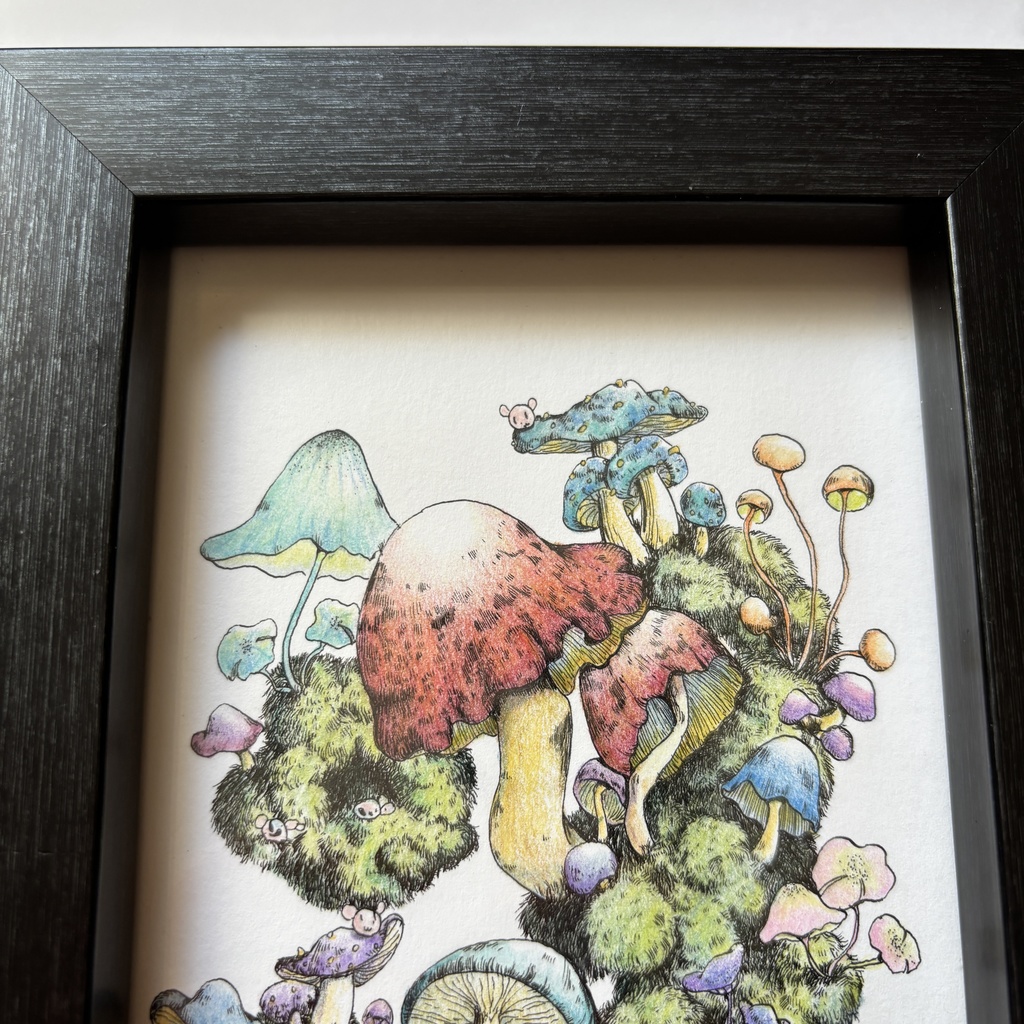 【額装原画】苔の森【ハガキサイズ】