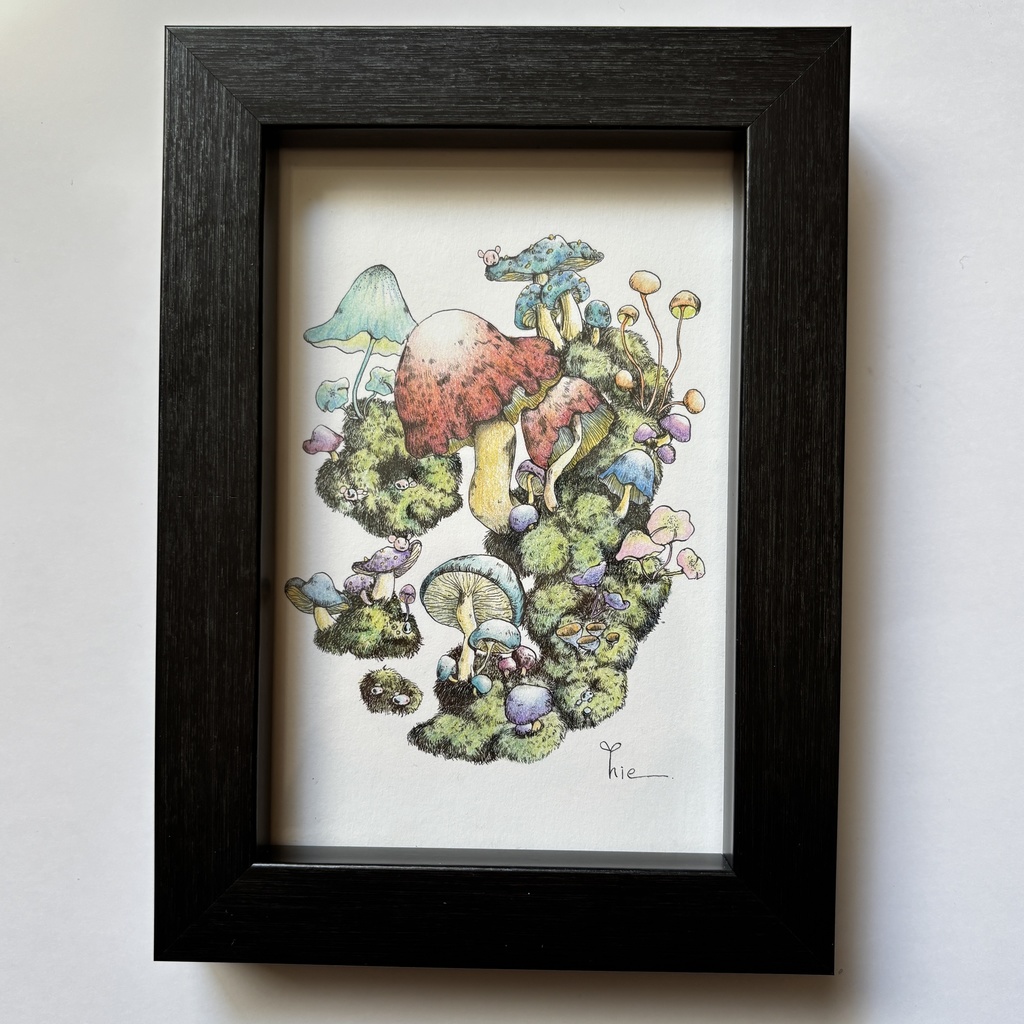 【額装原画】苔の森【ハガキサイズ】