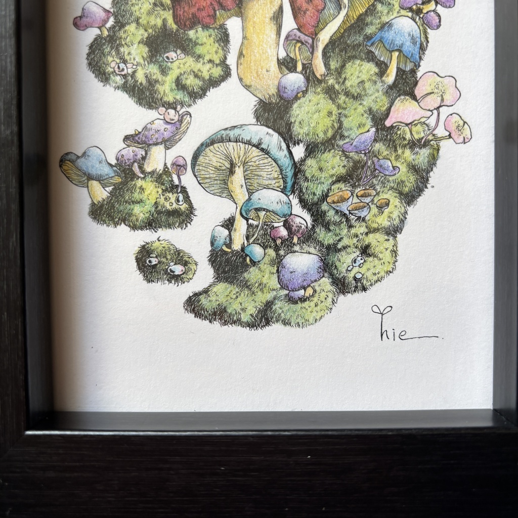 【額装原画】苔の森【ハガキサイズ】