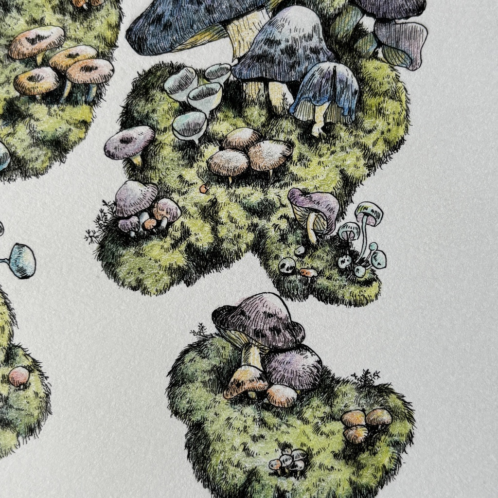 【額装原画】苔の森シリーズNo.04【A5サイズ】