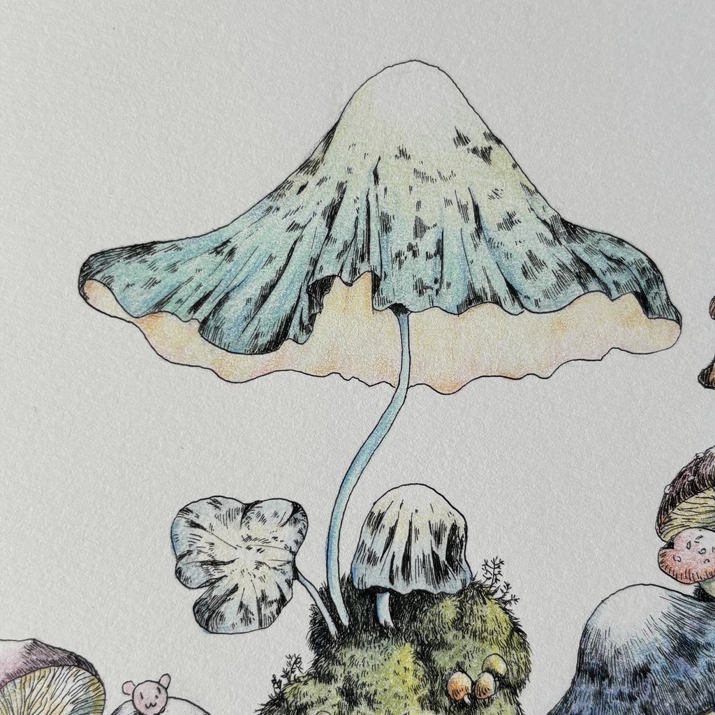 【額装原画】苔の森シリーズNo.04【A5サイズ】