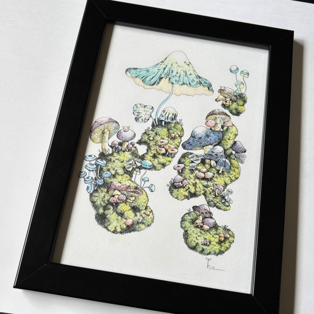 【額装原画】苔の森シリーズNo.04【A5サイズ】