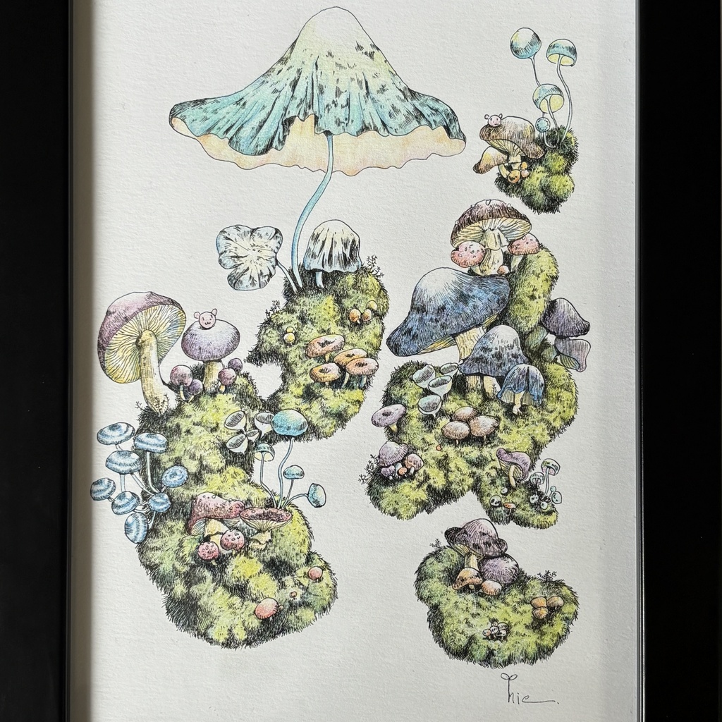 【額装原画】苔の森シリーズNo.04【A5サイズ】