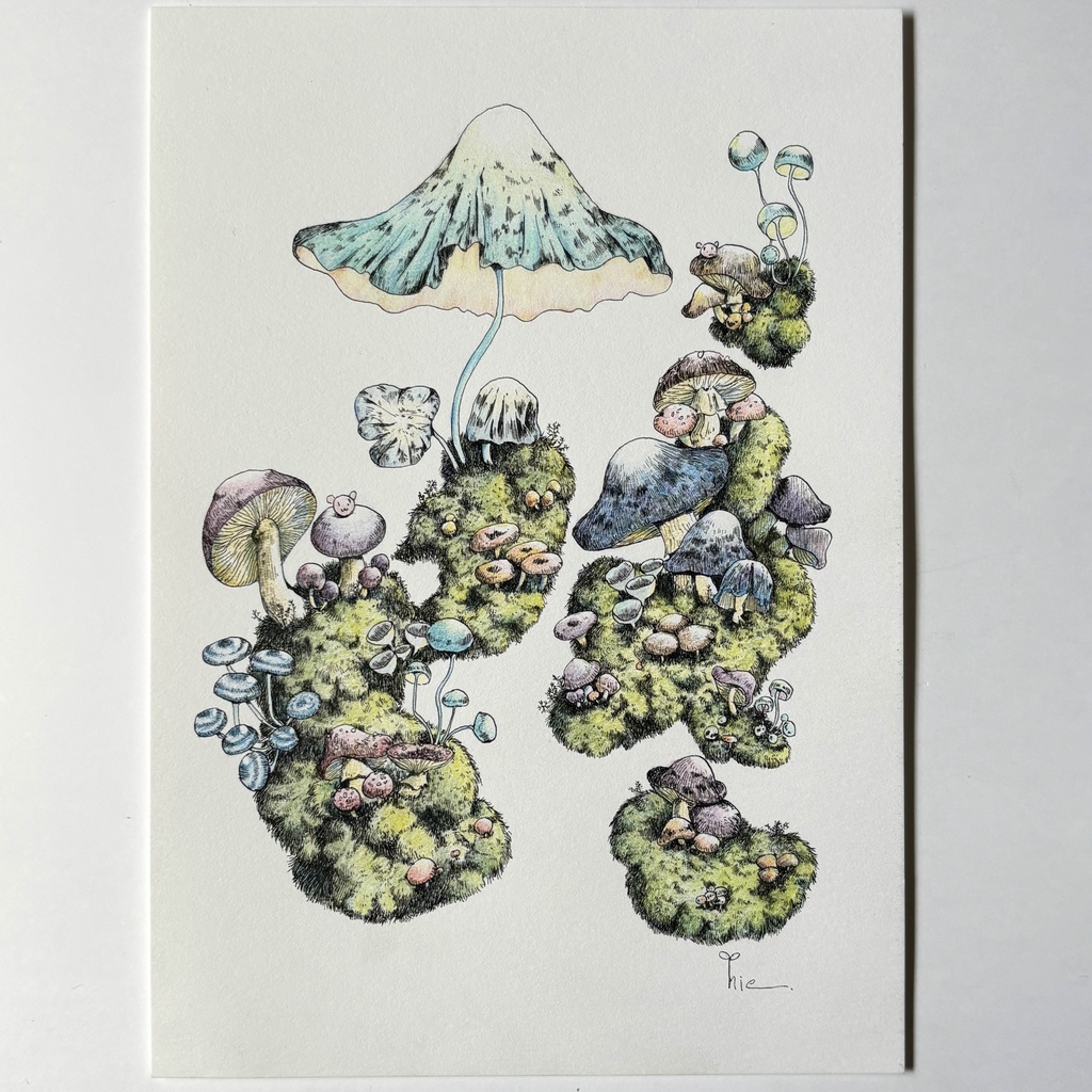 【額装原画】苔の森シリーズNo.04【A5サイズ】