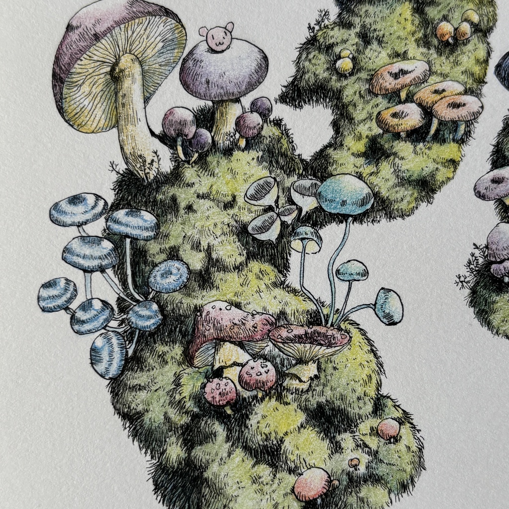 【額装原画】苔の森シリーズNo.04【A5サイズ】