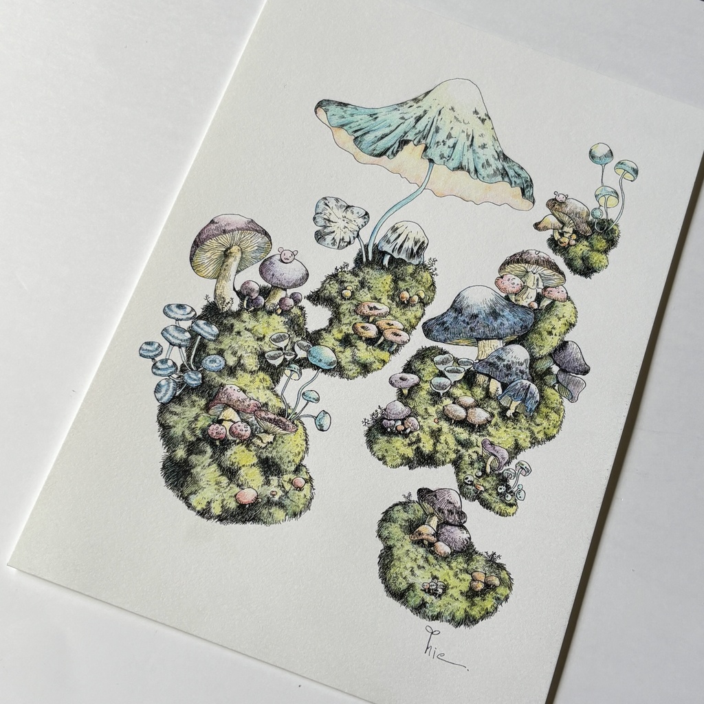 【額装原画】苔の森シリーズNo.04【A5サイズ】