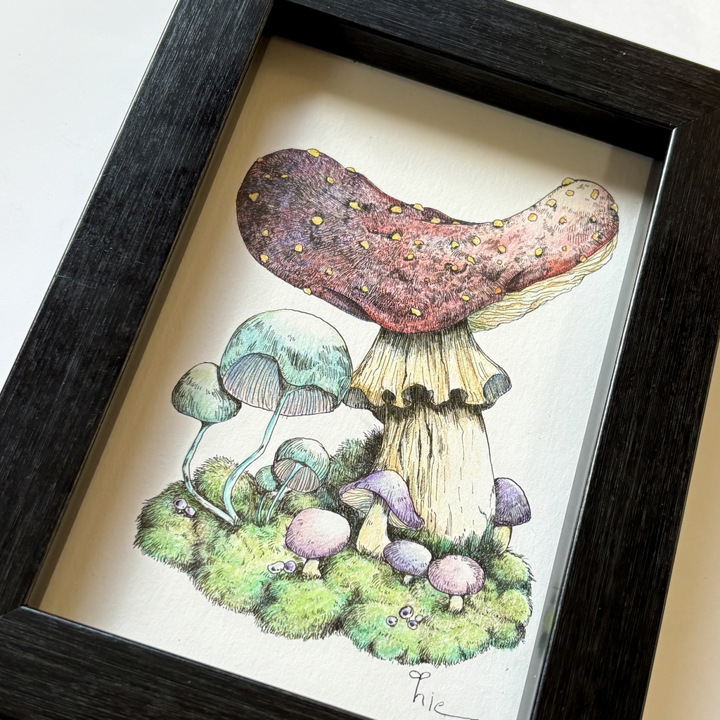 【額装原画】苔の森シリーズNo.05【ハガキサイズ】