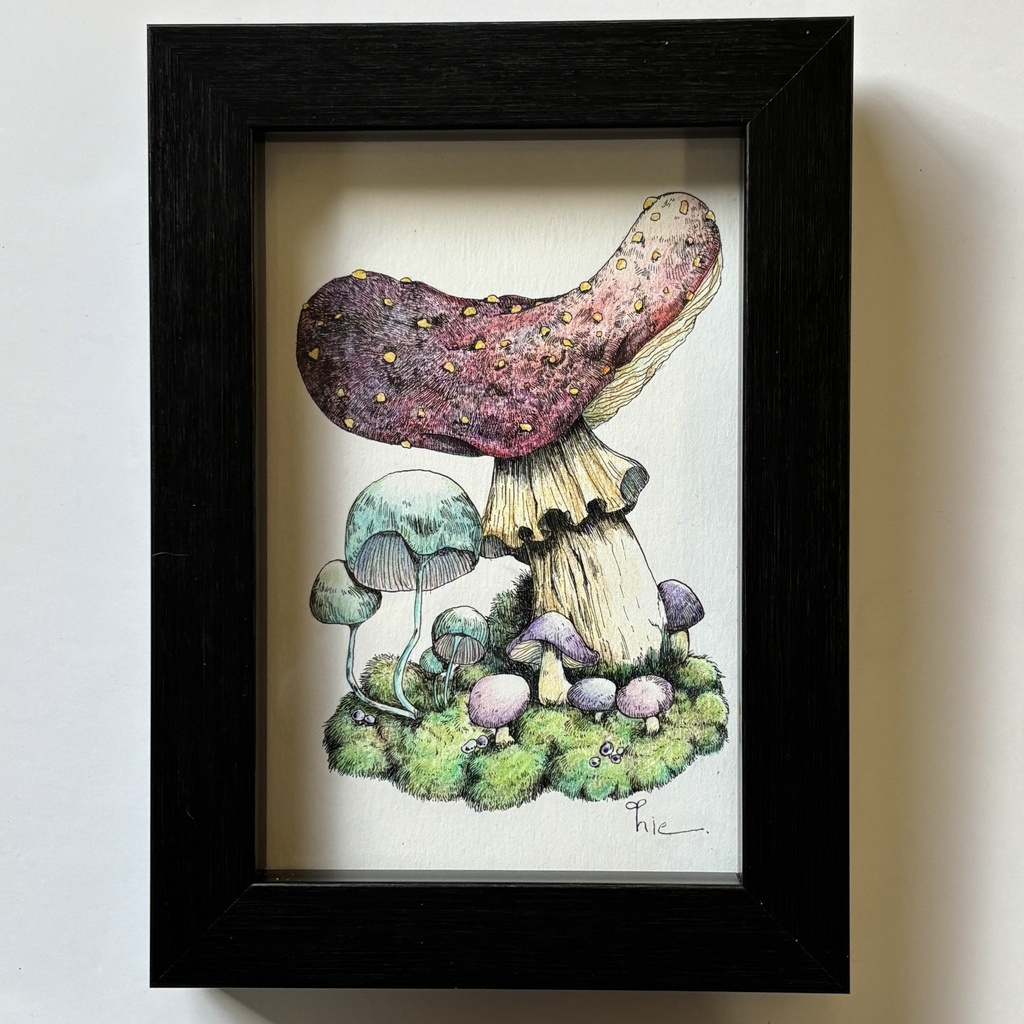 【額装原画】苔の森シリーズNo.05【ハガキサイズ】