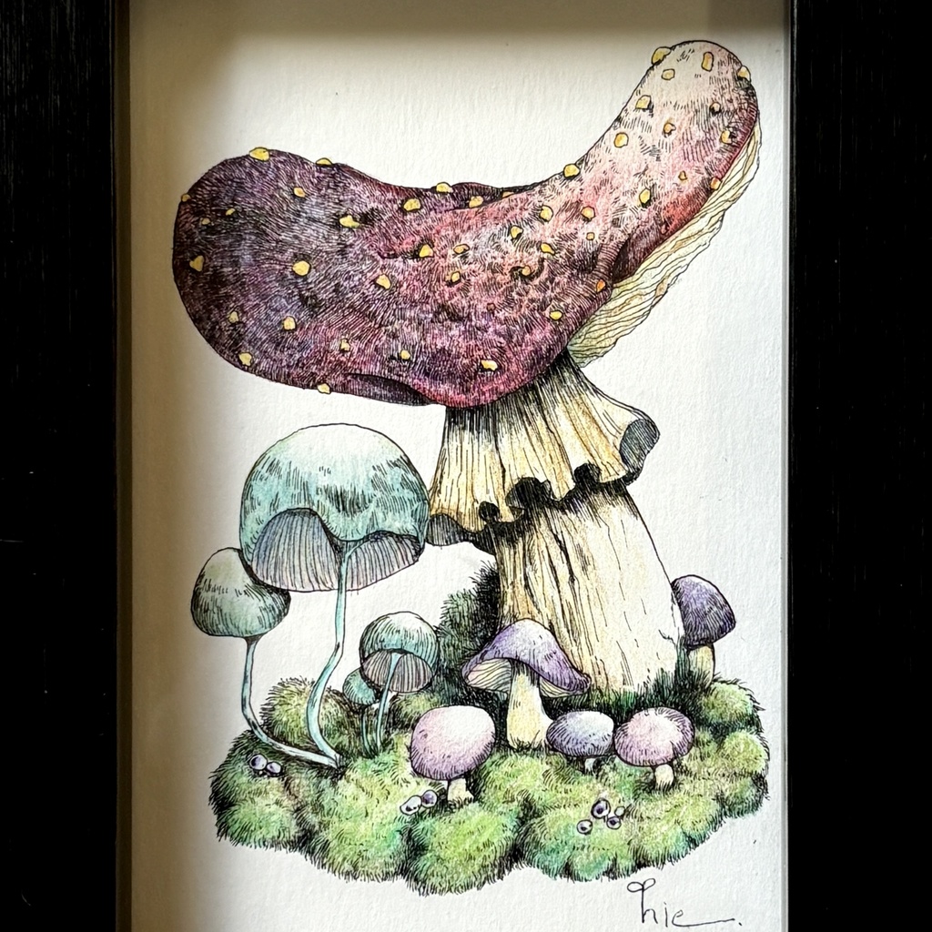 【額装原画】苔の森シリーズNo.05【ハガキサイズ】