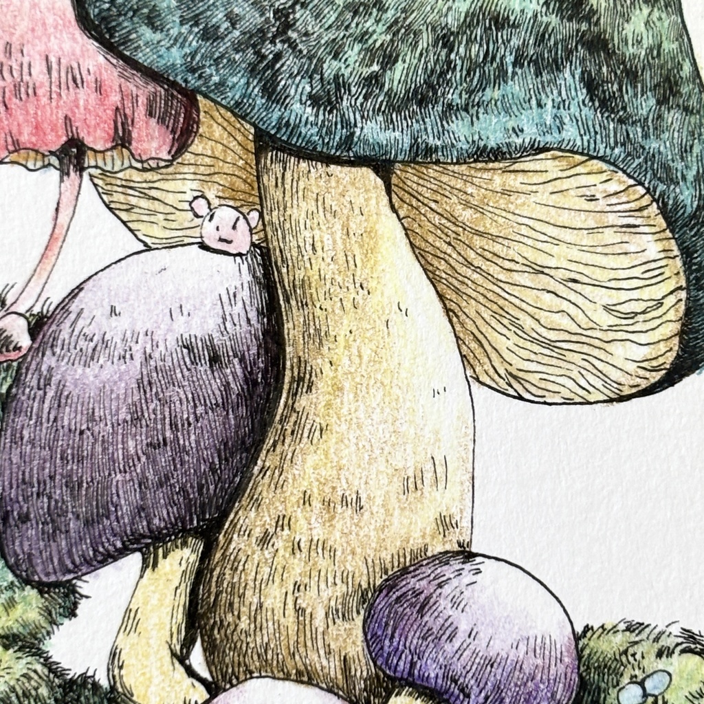 【額装原画】苔の森シリーズNo.06【ハガキサイズ】