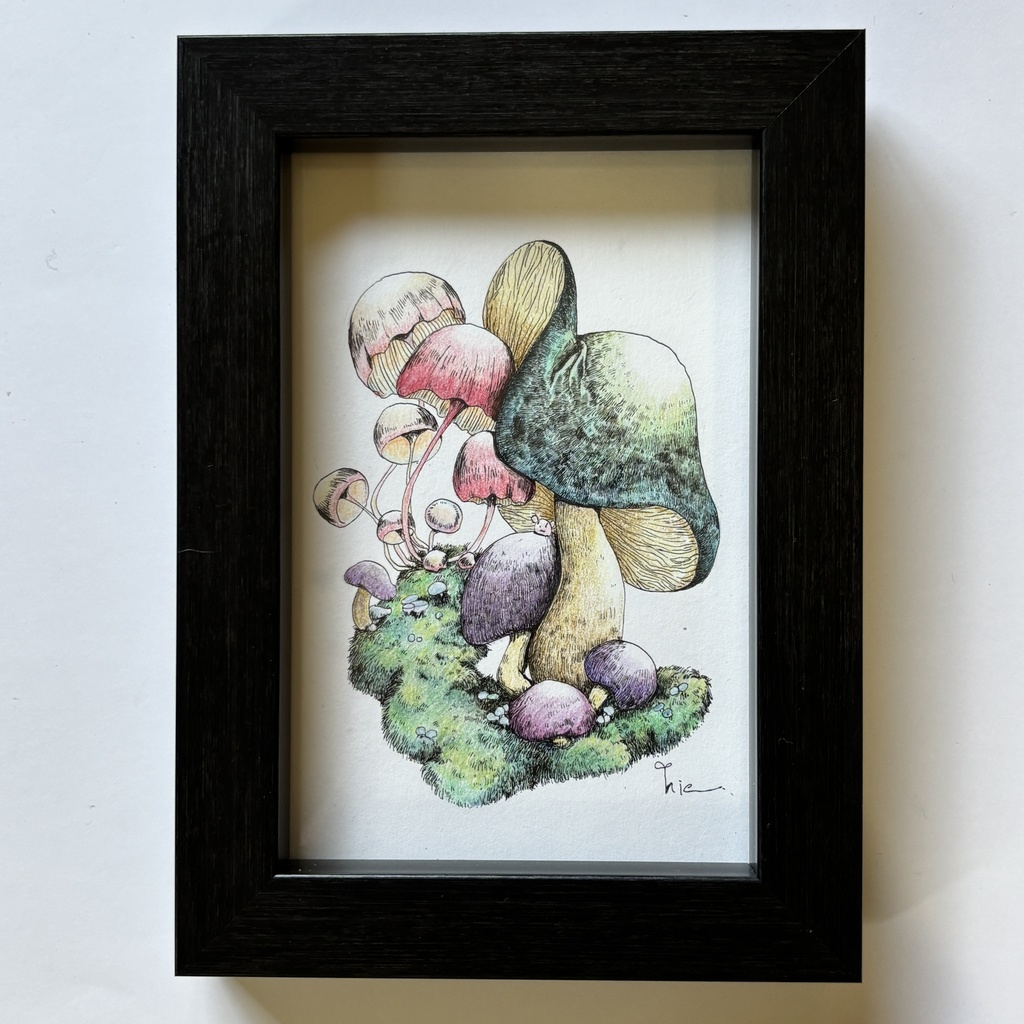 【額装原画】苔の森シリーズNo.06【ハガキサイズ】