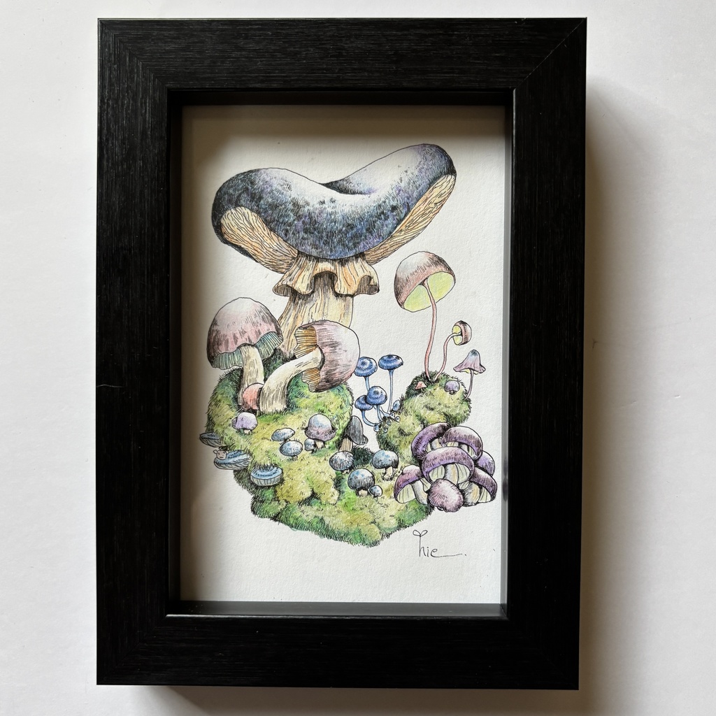 【額装原画】苔の森シリーズNo.07【ハガキサイズ】